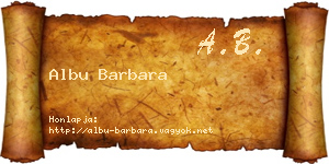Albu Barbara névjegykártya