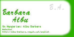 barbara albu business card